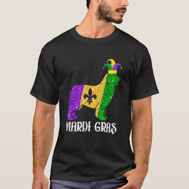 Camiseta Cute Newfoundland Dog Lover Mardi Gras Party Jeste (Anverso)