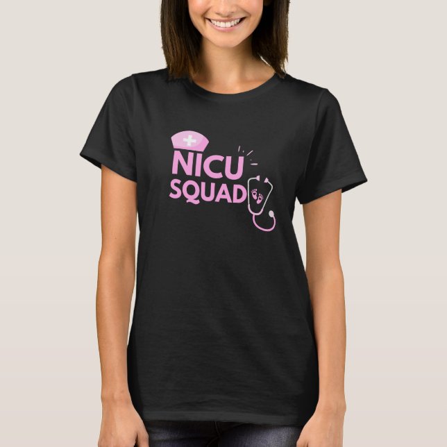 Camiseta Cute NICU Squad T-Shirt Enfermera neonata (Anverso)