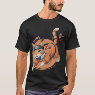 Camiseta Cute Ninja Gato Ginger Shinobi Guerrero