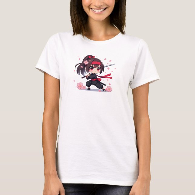 Camiseta Cute ninja warrior blossom girl (Anverso)