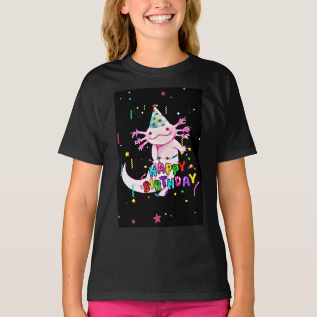 Camiseta Cute niños de cumpleaños axolotl (Anverso)