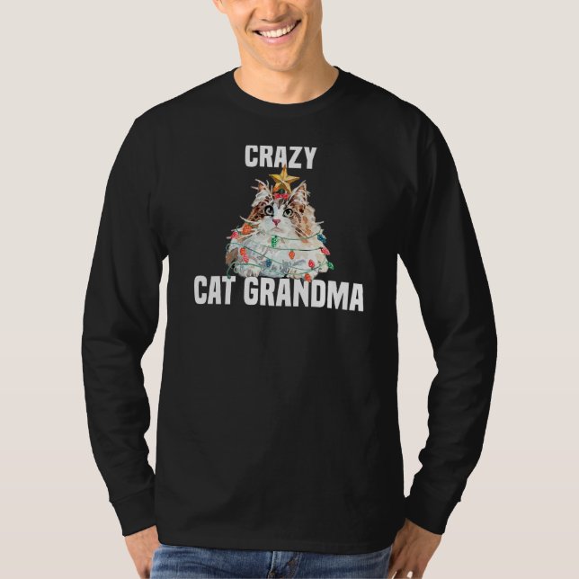 Camiseta Cute Norwegian Forest Cat Fairy Lights Crazy Cat G (Anverso)