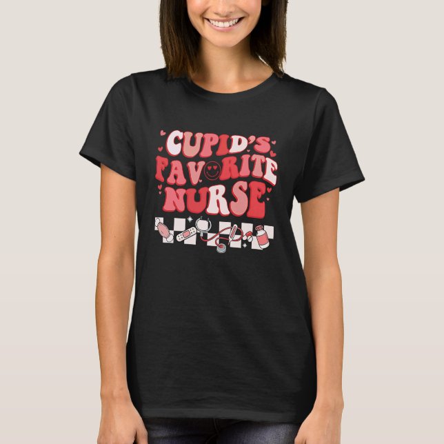Camiseta Cute Nurse Cupid's Favorite Nurse Valentine's Day (Anverso)
