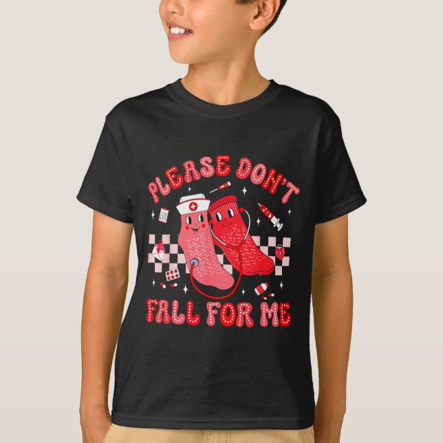 Camiseta Cute Nurse Valentine Non Slip Socks Please Don't F (Anverso)