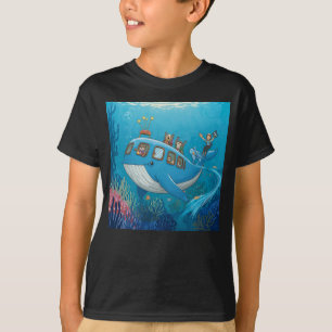 Camiseta Cute Nutria Ballena Autobús Aventura Submarina