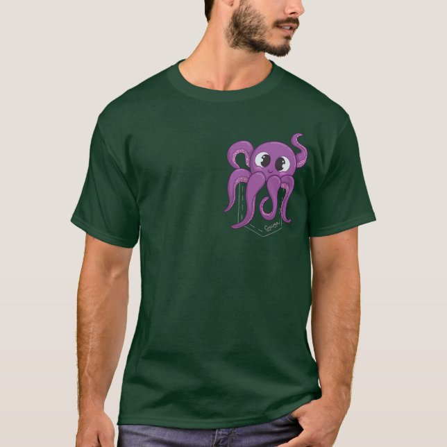 Camiseta Cute Octopus Pocket Dark (Anverso)