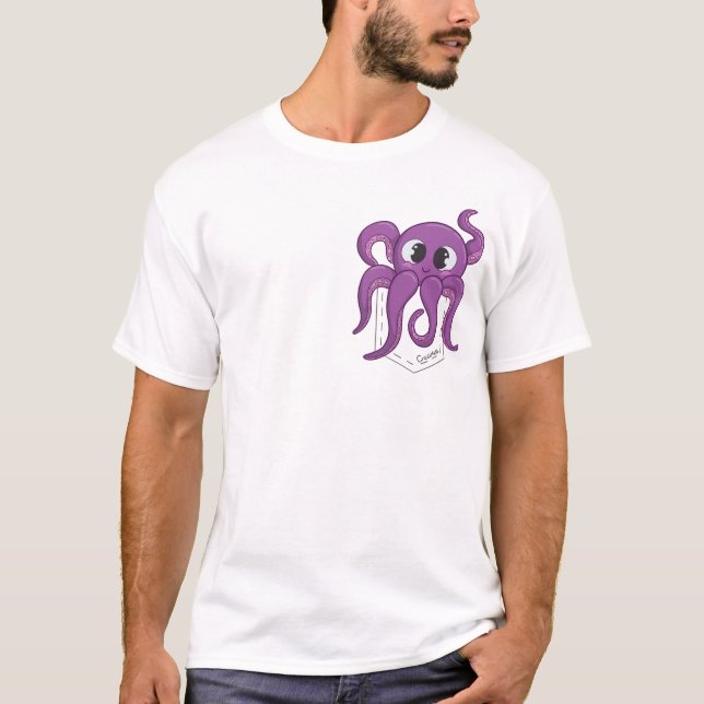 Camiseta Cute Octopus Pocket Light (Anverso)