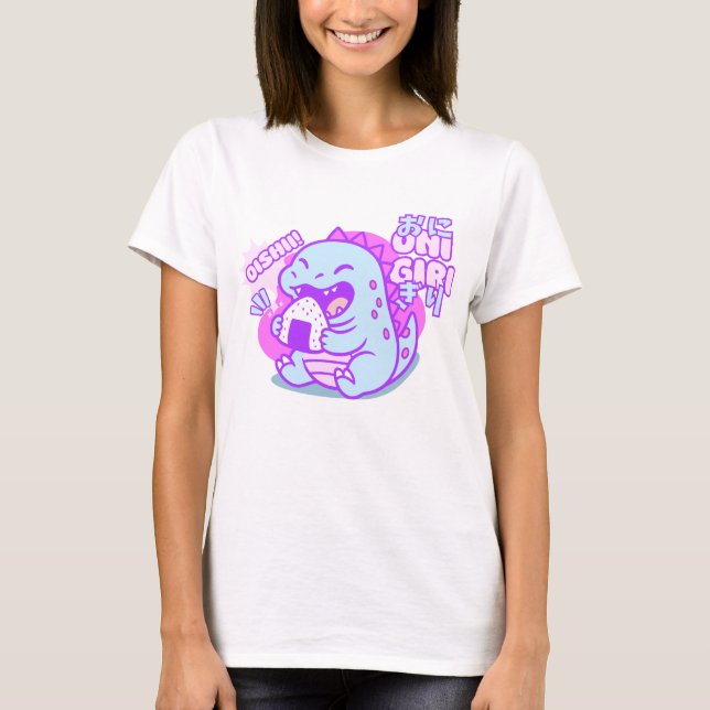 Camiseta Cute Onigiri Dinosaur (Anverso)