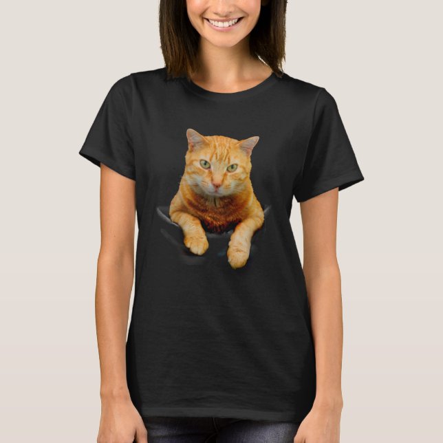 Camiseta Cute Orange Cat in Pocket  Cat (Anverso)
