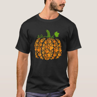Camiseta Cute Otoño Caída Calabaza Perro Papel de gato Hall