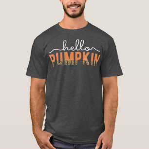 Camiseta Cute otoño Leopard Print Fall Hola Pumpkin Gracias
