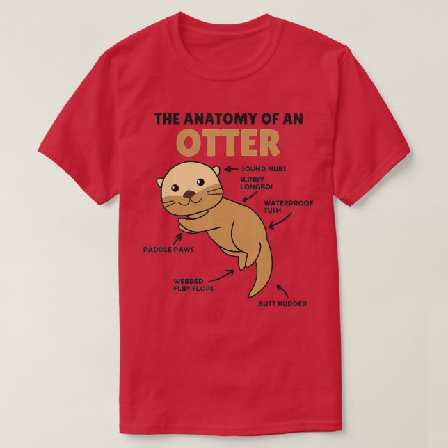 Camiseta Cute Otter Explanation Anatomy Of An Otter  - 3  (Diseño del anverso)
