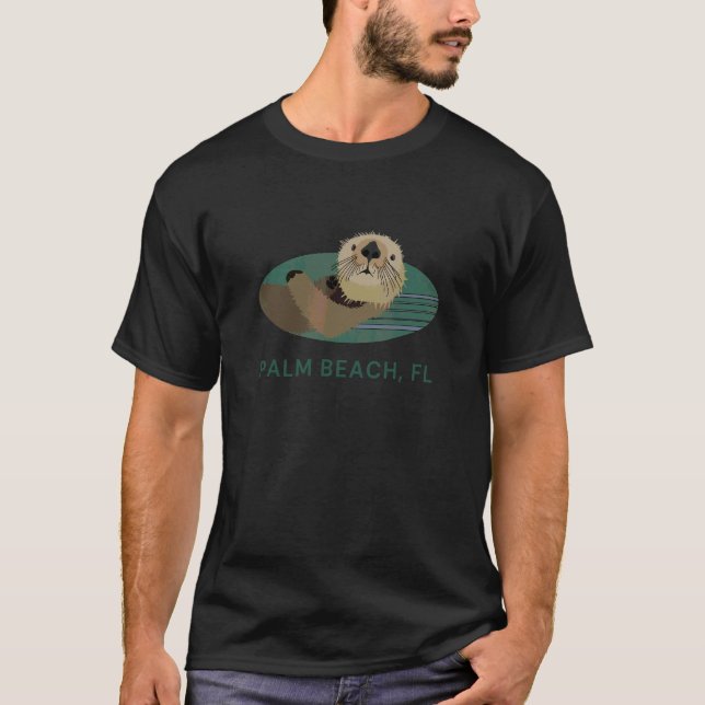 Camiseta Cute Otter Palm Beach Florida Fishe (Anverso)