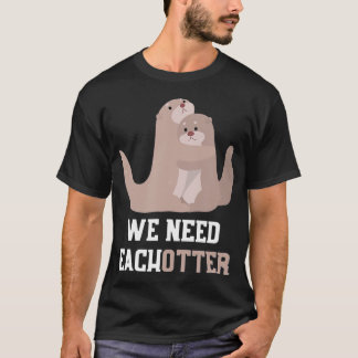 Camiseta Cute Otter Pareja Día de San Valentín Regalo Otter