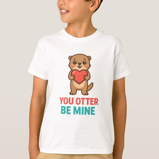 Camiseta Cute Otter Pun Valentine Otter Be Mine Shirt (Anverso)