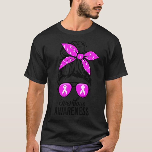 Camiseta Cute Overdose awareness messybun  for women (Anverso)