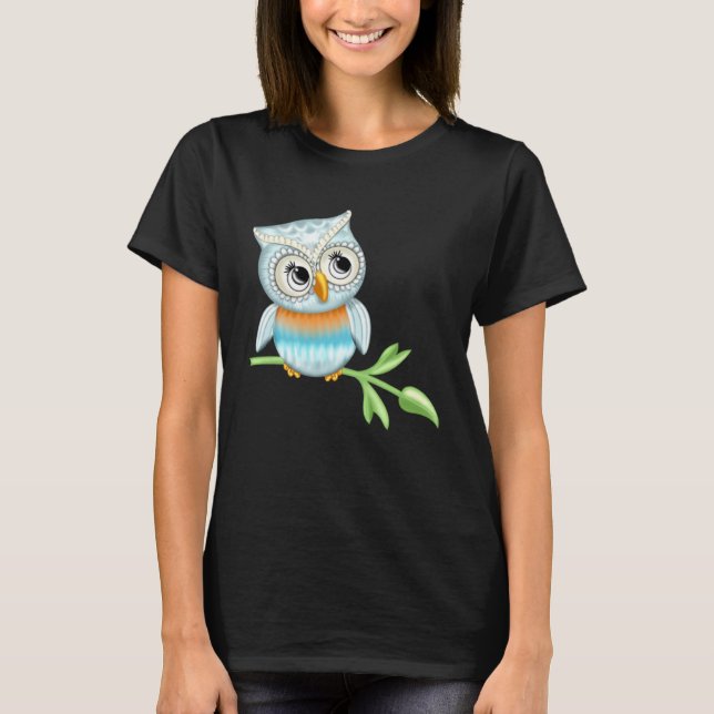 Camiseta Cute owl  motif bird print for man woman  child (Anverso)