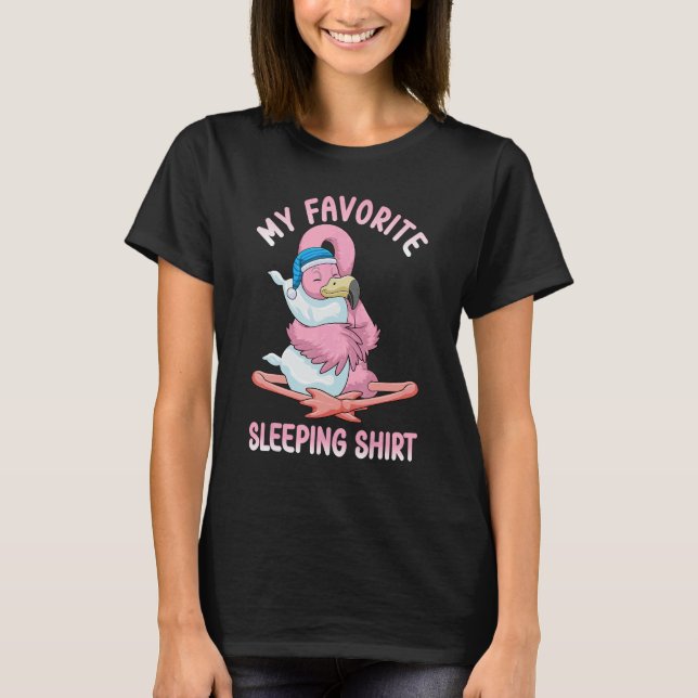 Camiseta Cute Pajama for Women  Nigh Sleeping Flamingo 1 (Anverso)
