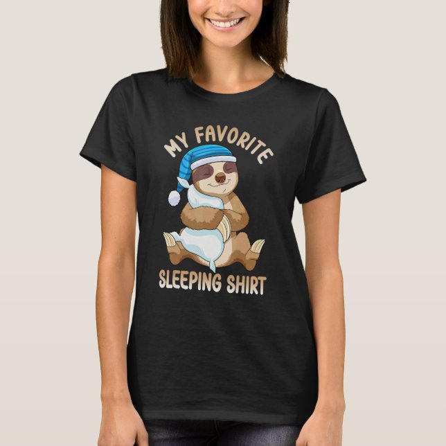 Camiseta Cute Pajama for Women   Nigh  Sleeping Sloth (Anverso)
