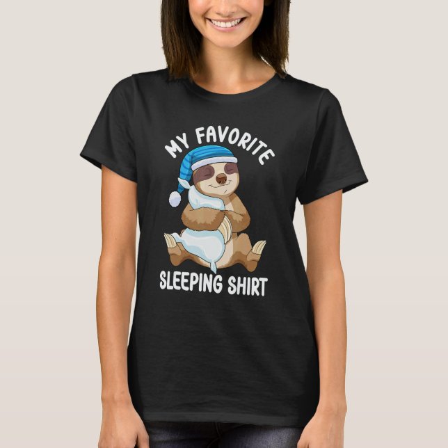 Camiseta Cute Pajama for Women  Nigh Sleeping Sloth 1 (Anverso)