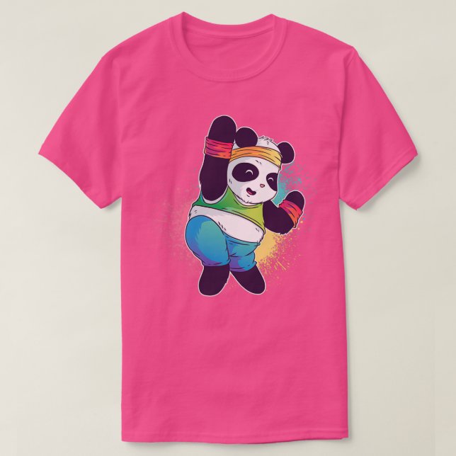 Camiseta Cute Panda Bear Dabbing Danzando Aerobios Dance Fu (Diseño del anverso)