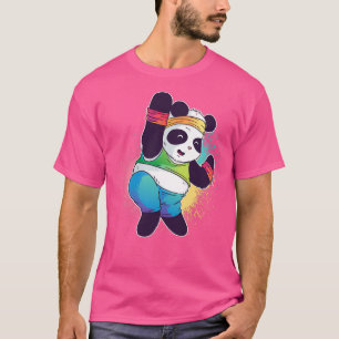 Camiseta Cute Panda Bear Dabbing Danzando Aerobios Dance Fu
