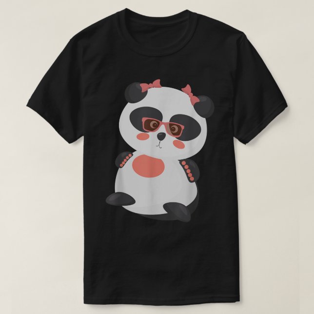 Camiseta Cute Panda Bear In Sunglasses  (Diseño del anverso)