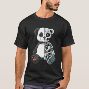 Camiseta Cute Panda Bear Miedo Robot Cibernetico Amor Anima