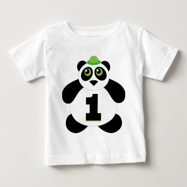 Camiseta Cute Panda Bear Primer Cumpleaños Niños (Anverso)