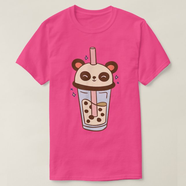 Camiseta Cute Panda Bubble Tea Kawaii Set Bubble Tea (Diseño del anverso)