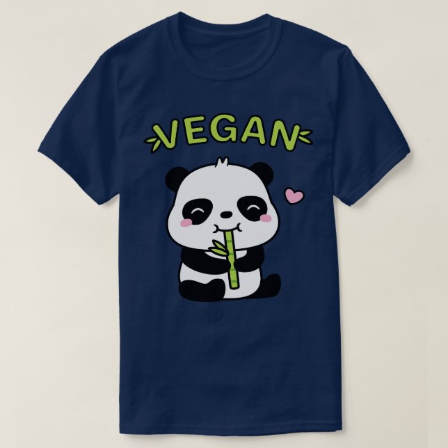 Camiseta Cute Panda Comer Bamboo Shoot Vegan (Diseño del anverso)