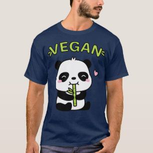 Camiseta Cute Panda Comer Bamboo Shoot Vegan