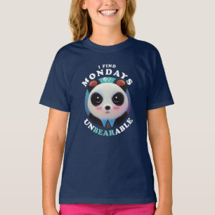 Camiseta Cute Panda encuentra insoportables los lunes   Cit