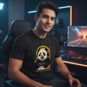 Camiseta Cute Panda Gamer   Animal Divertido de Juegos
