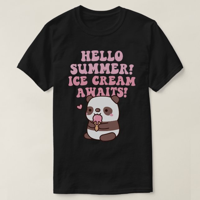 Camiseta Cute Panda Hello Summer Ice Cream Awath (Diseño del anverso)