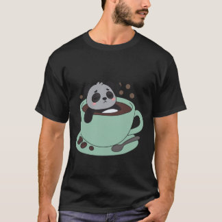 Camiseta Cute Panda In Coffee Cup Coffee Lover Gift