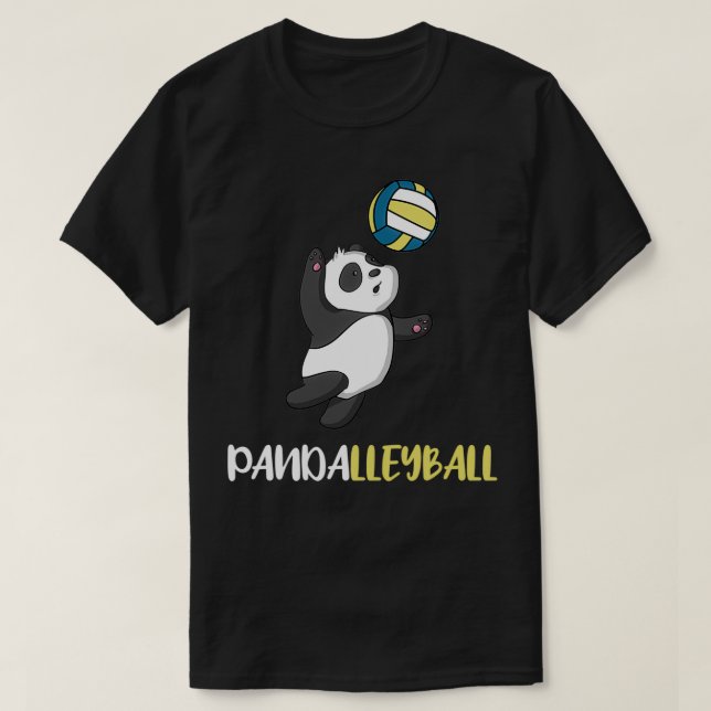 Camiseta Cute Panda jugando Chicas de voleibol niños regalo (Diseño del anverso)
