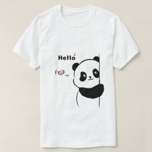 Camiseta Cute Panda Look T-Shirt   Gráfica divertida para a