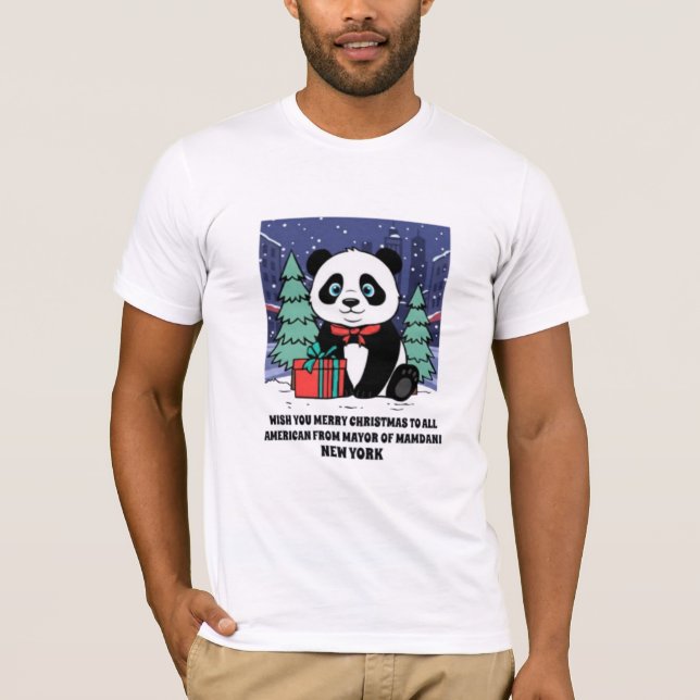 Camiseta Cute Panda Merry Christmas T-Shirt | New York Holi (Anverso)