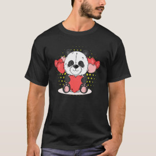 Camiseta Cute Panda Oso Valentines Heart Love Panda Valent
