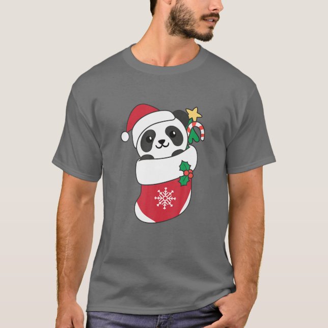 Camiseta Cute Panda Para Navidades Panda (Anverso)