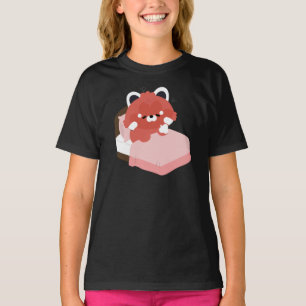 Camiseta Cute Panda Rojo Cansado