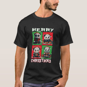 Camiseta Cute Panda Santa Animals Amo Feliz Navidad