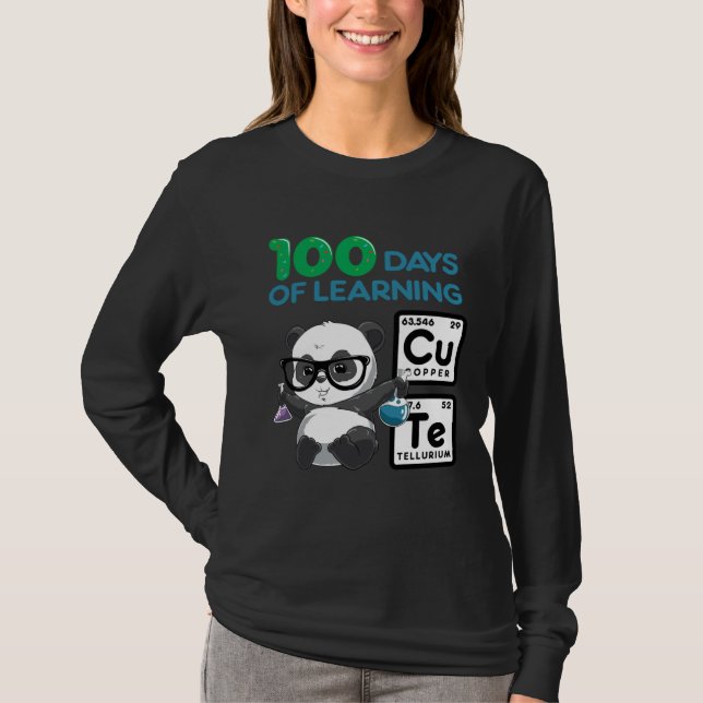 Camiseta Cute Panda Scientist 100 Shoulder Days (Anverso)