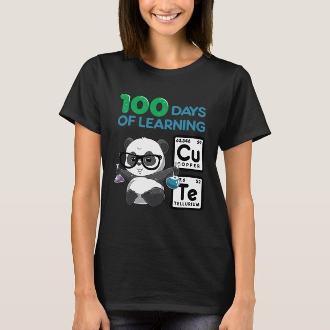 Camiseta Cute Panda Scientist 100 Shoulder Days (Anverso)