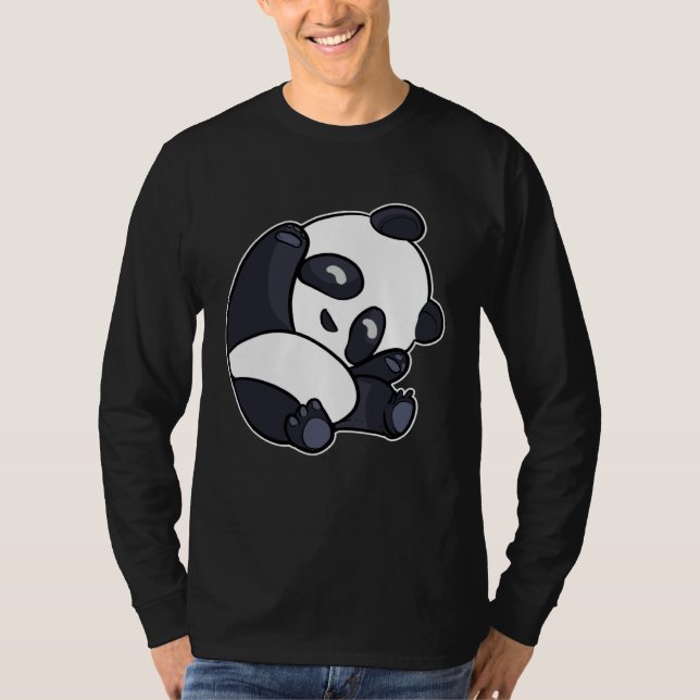 Camiseta Cute Panda Stretches Sleepy Panda for Children (Anverso)