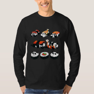 Camiseta Cute Panda Sushi Abrazo Maki Amante Divertido Kawa
