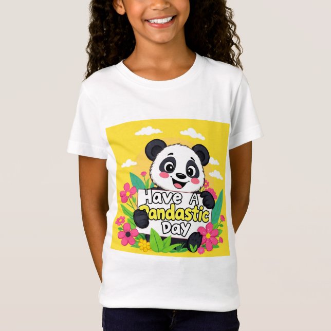 Camiseta Cute Panda "Ten Un Día Pandástico" (Anverso)