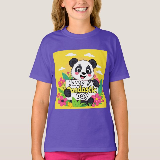Camiseta Cute Panda "Ten Un Día Pandástico" (Anverso)