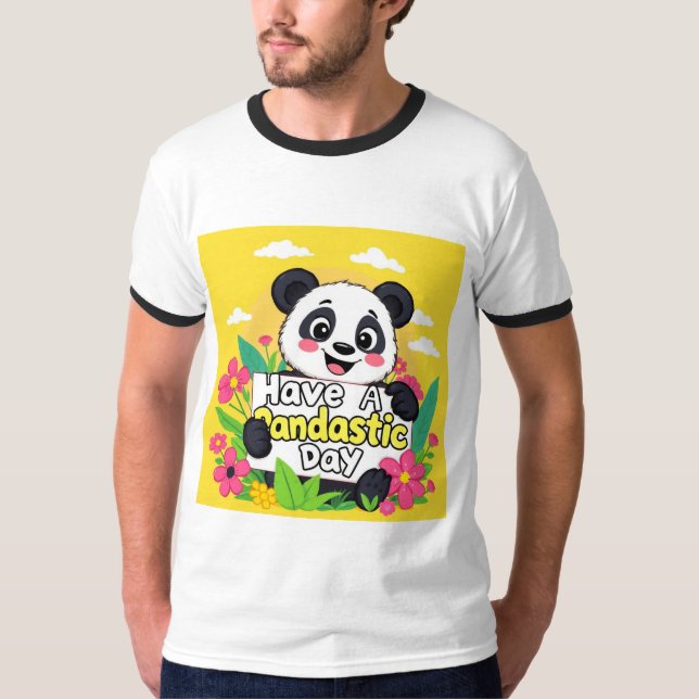 Camiseta Cute Panda "Ten Un Día Pandástico" (Anverso)